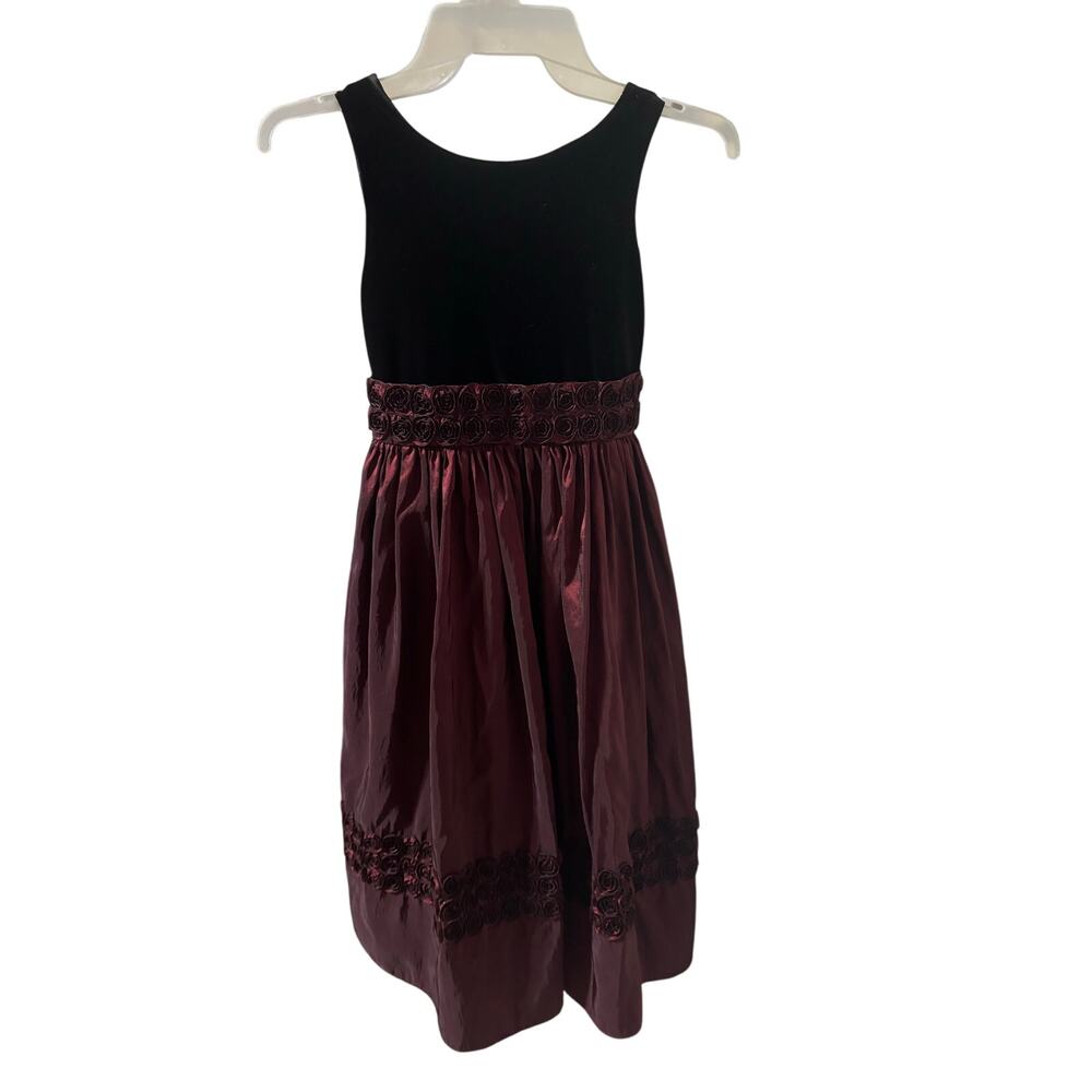 Sweet Home Rose 10 deep red burgundy taffeta velvet rosebud dress worn once euc